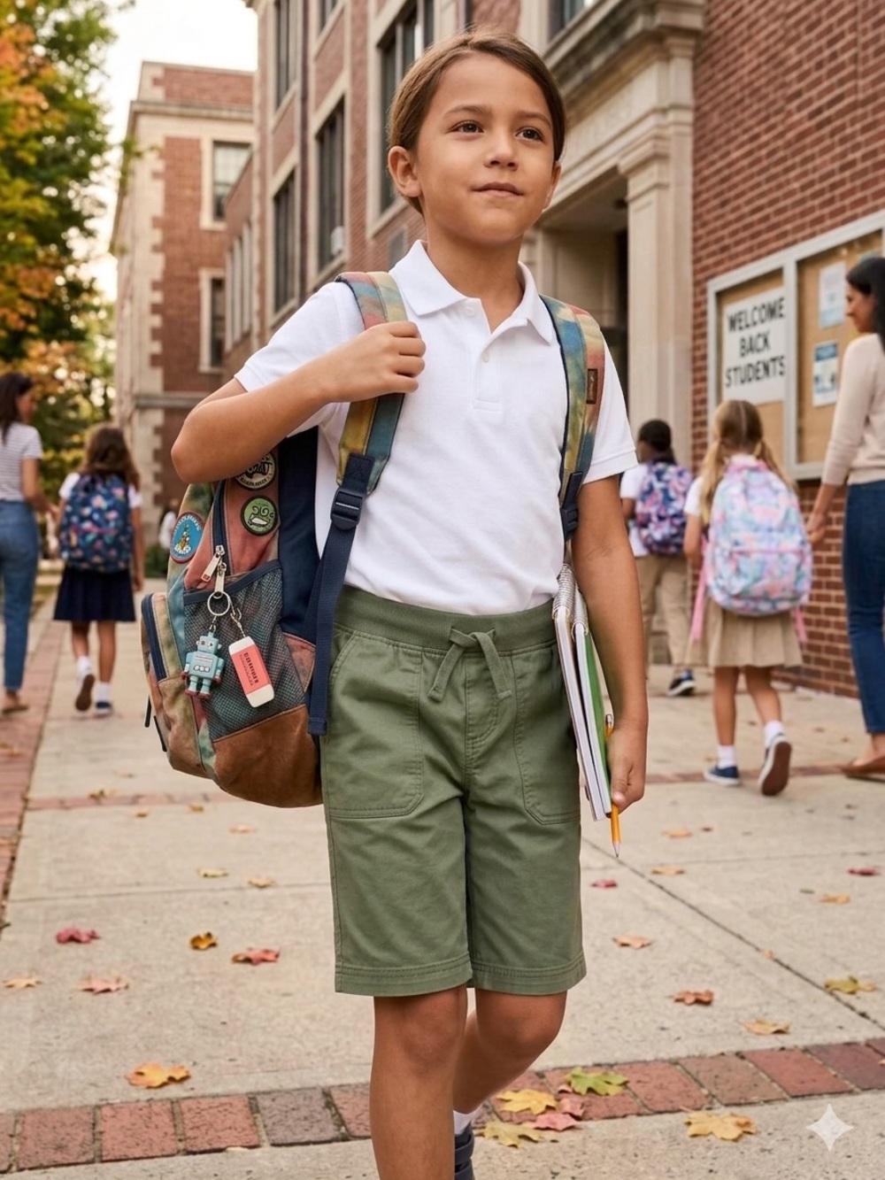 Lands' End Kids Pull-On Utility Shorts - Olive Green GUC sz7